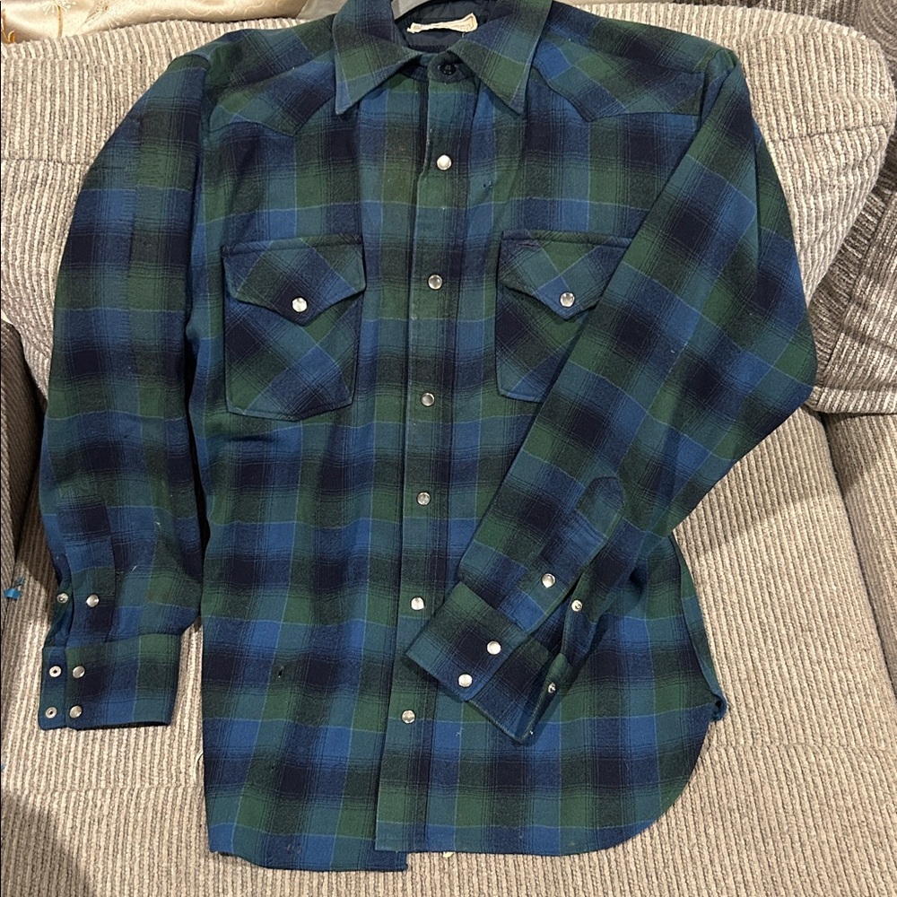 Pendleton Navy and Forest Plaid Shirt